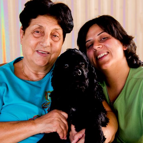 Mother, Daughter & Family Pet