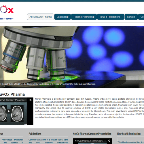 Web design for NuvOx Pharma
www.nuvoxpharma.com