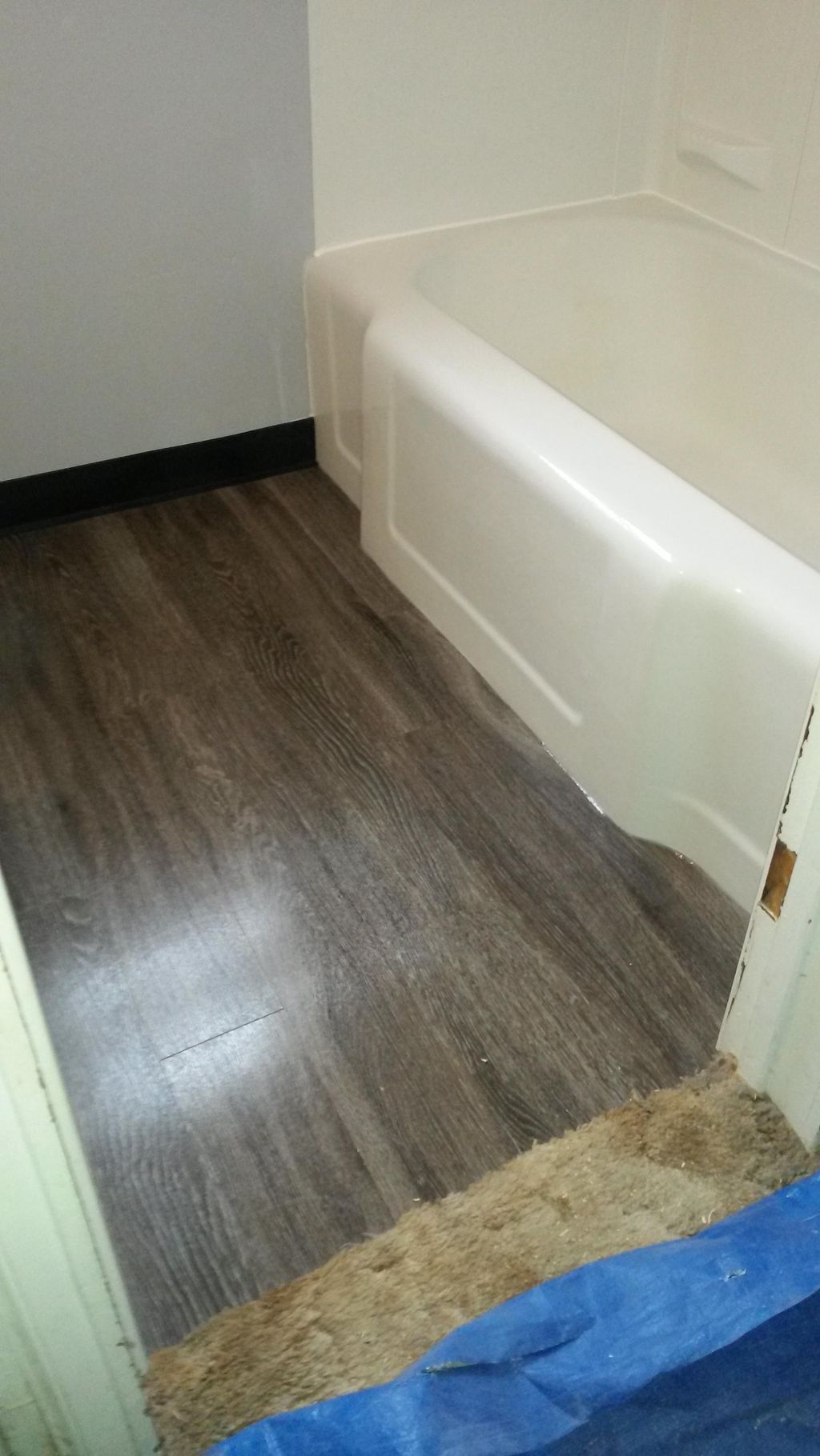 Luxury vinyl plank flooring.