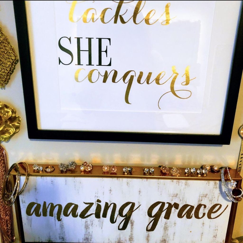 Custom costume jewelry wall display with ring and 