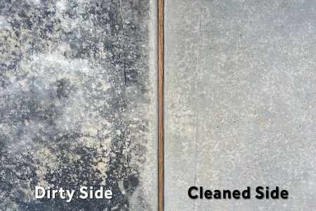 Concrete drive cleaning