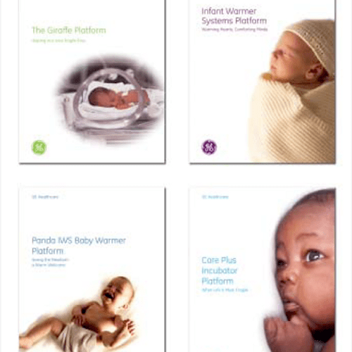 GE Healthcare Maternal Infant Care Brochure covers