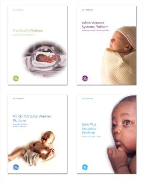 GE Healthcare Maternal Infant Care Brochure covers