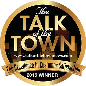 2015 "Talk of the Town" Customer Service award win