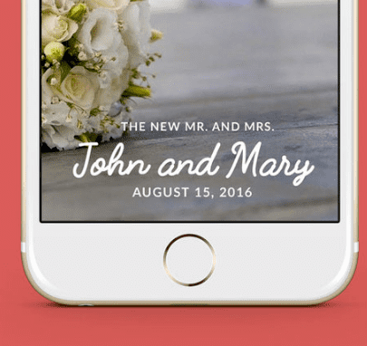 A custom wedding filter for John and Mary as they 
