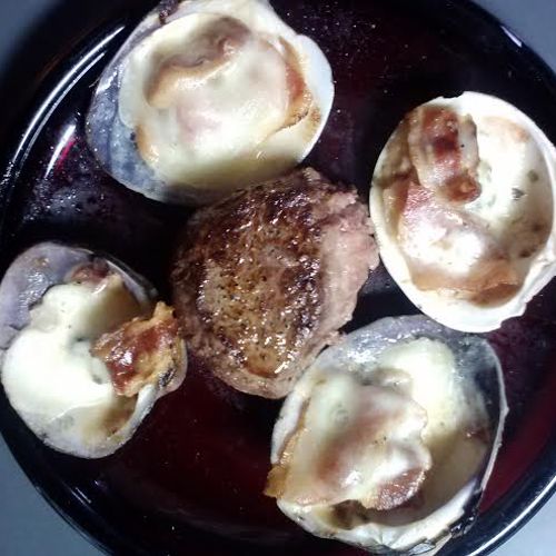Clams casino and Filet