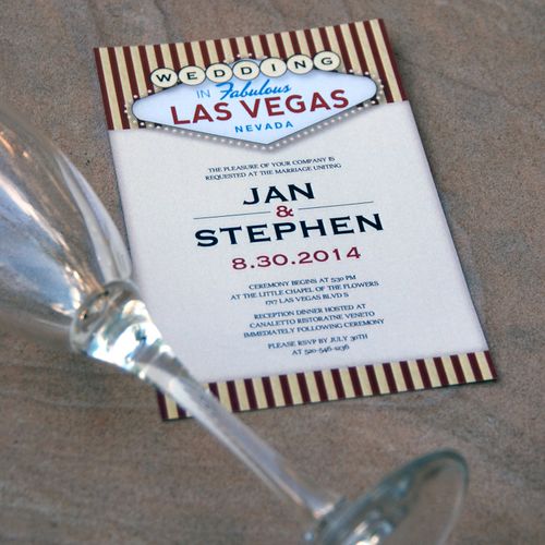 Vegas Style Wedding Invitation