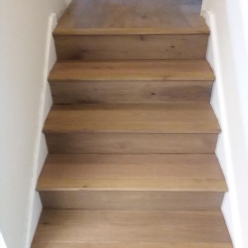 Prefinished  flooring  on staircase