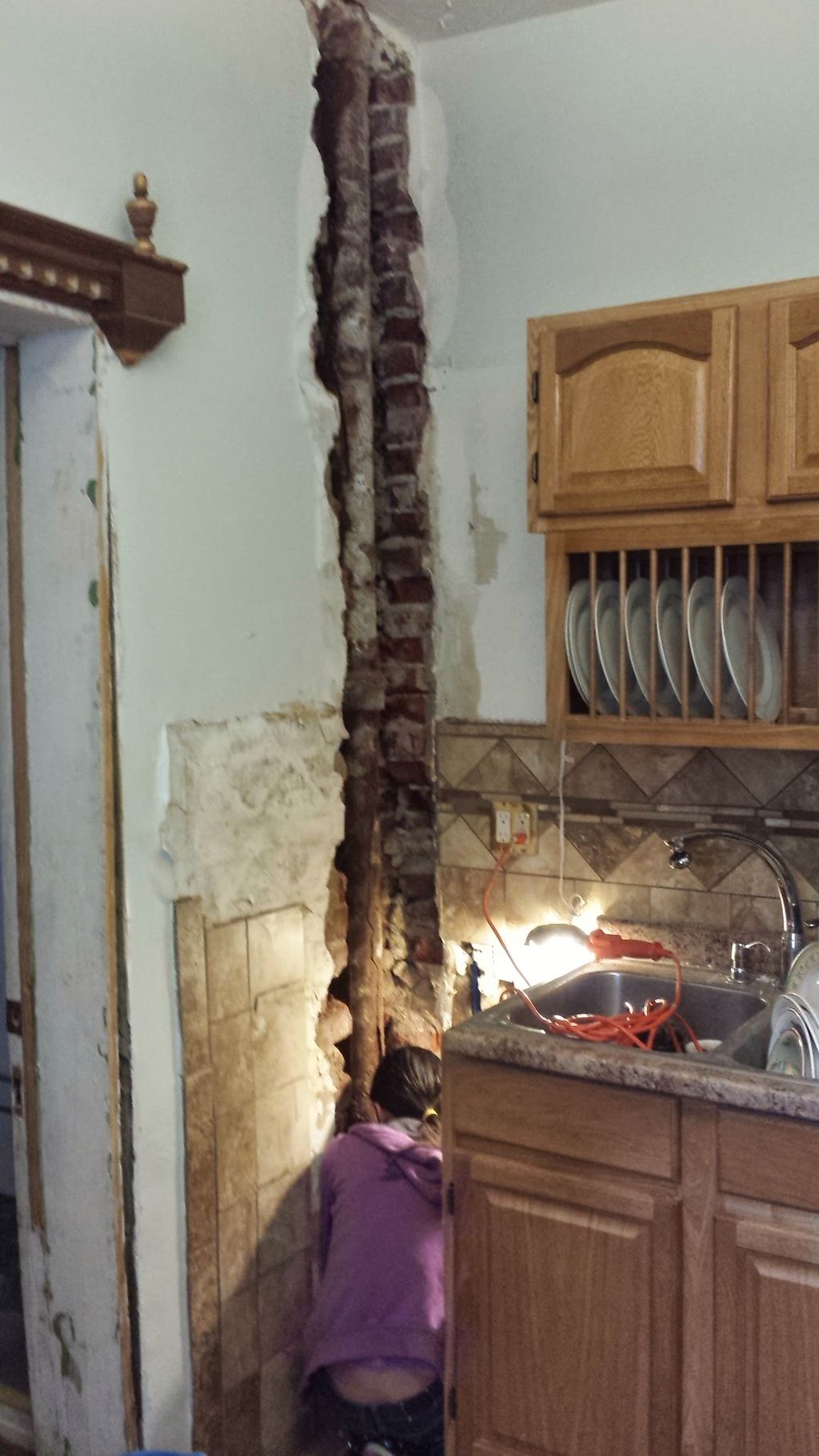 1. Cracks on old Waste Pipes going to second floor