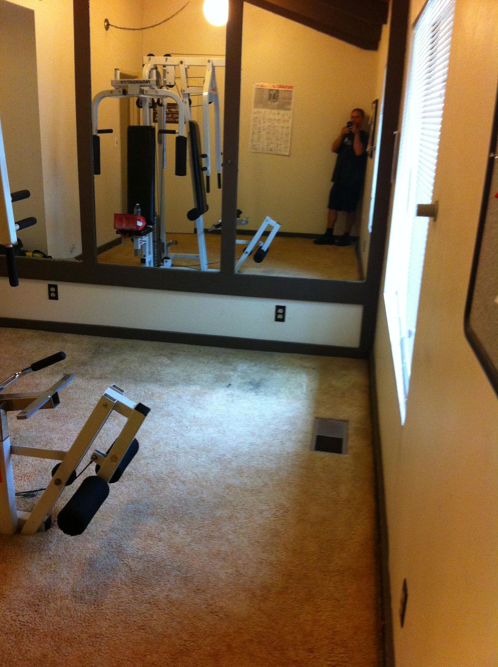 BEFORE Apartment homes community gym upgrade. Old,