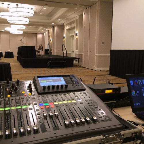 A recent conference setup featuring the Behringer 