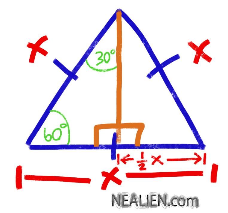 Diagram and some steps for finding the area of an 