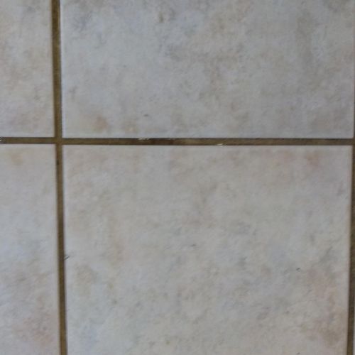 Soiled tile and grout