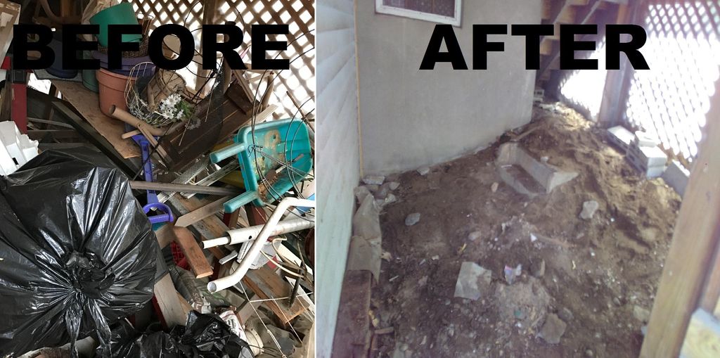Before & After under porch cleanout