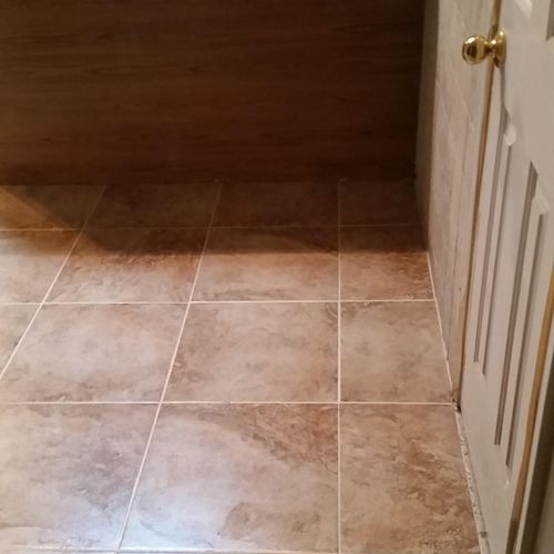 2015 complete removal of old tile and subfloor , i