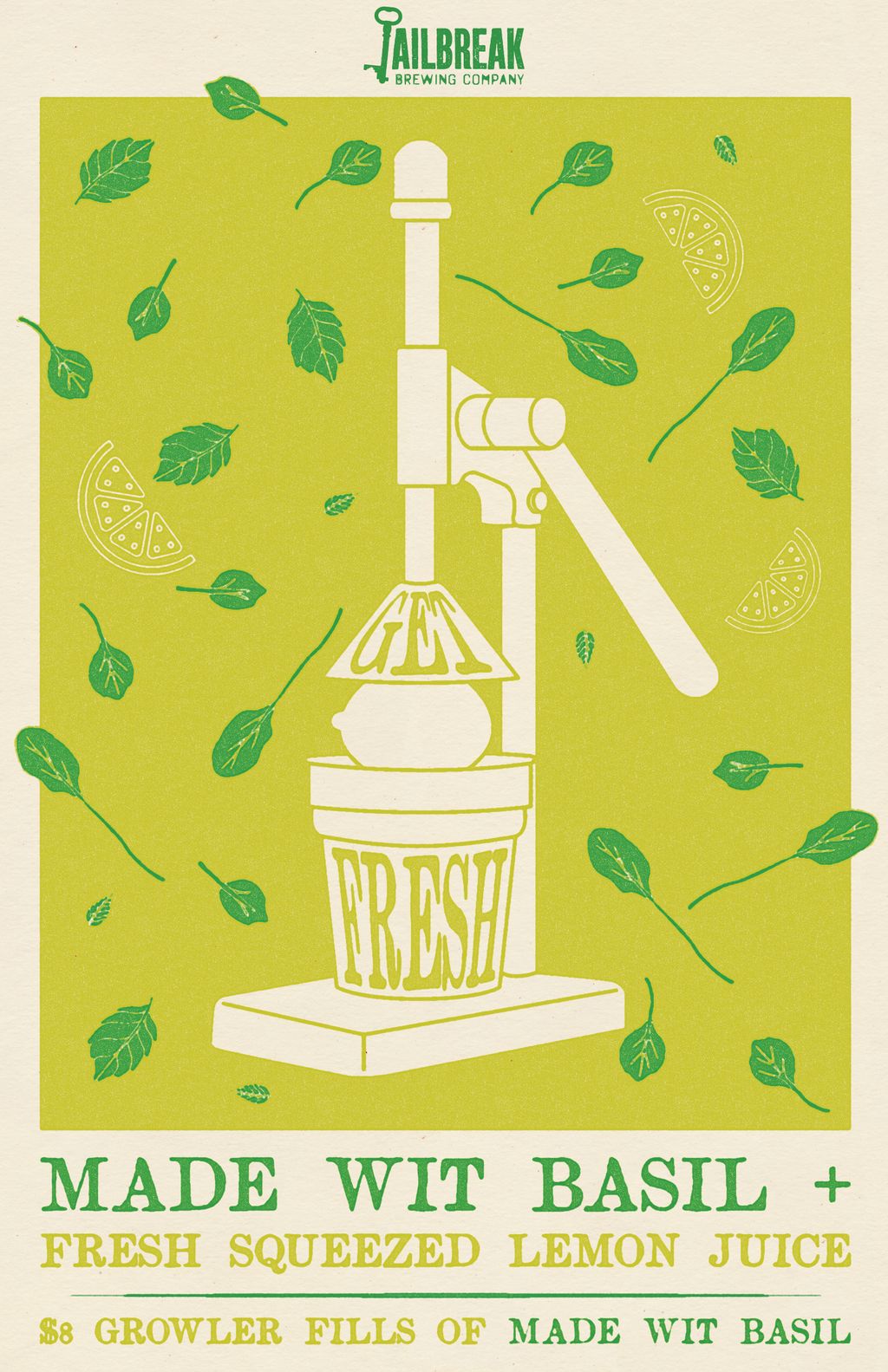 Beer release poster for Jailbreak Brewing Company