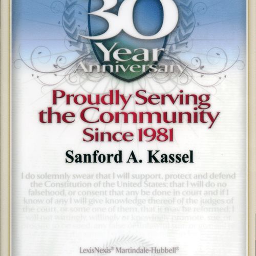 Since becoming a lawyer in 1981, Sanford A. Kassel