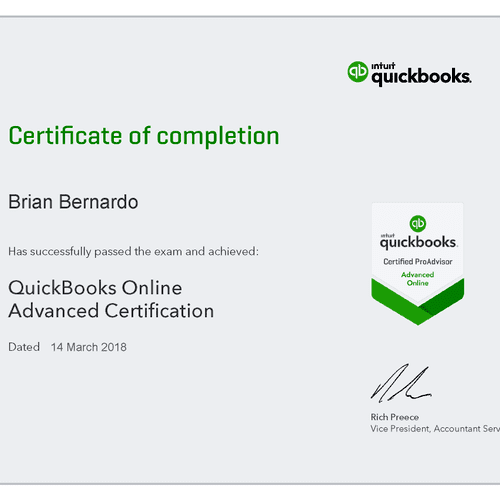 I am a Certified Advanced ProAdvisor