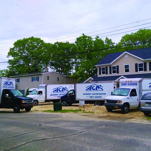The ACM fleet on the job site in Bay Shore, NY.