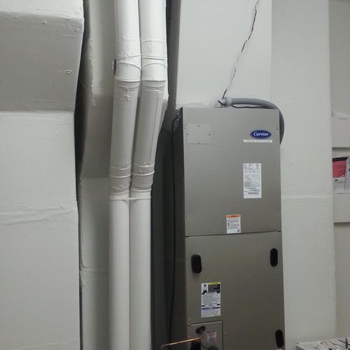 Air Handling unit in mechanical room installation