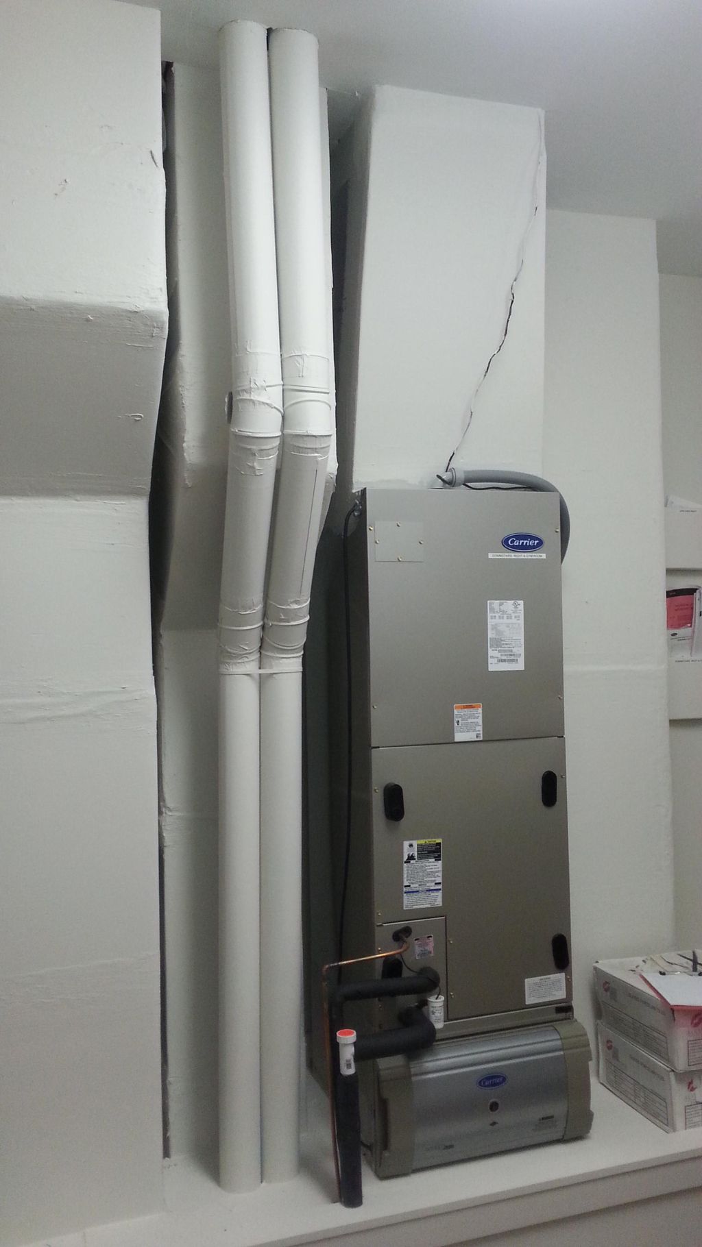 Air Handling unit in mechanical room installation
