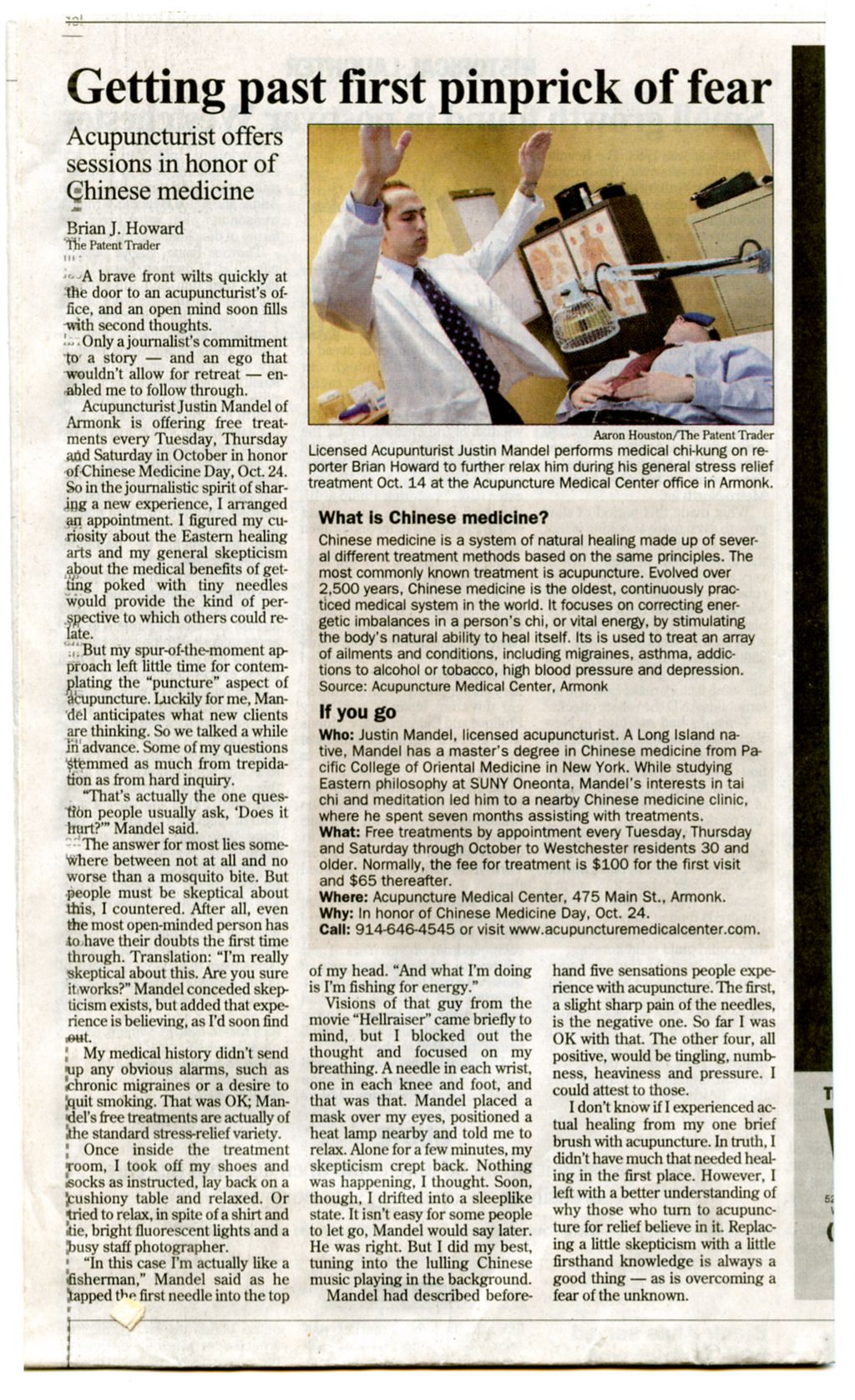 News story done on me while I was practicing in Ar