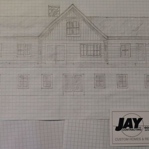 house drawing before blueprint