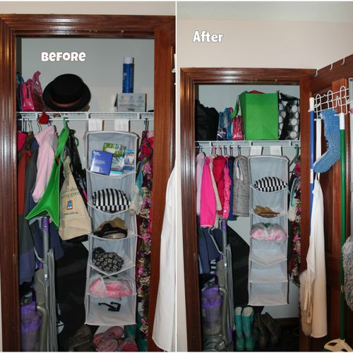 Before and after of closet