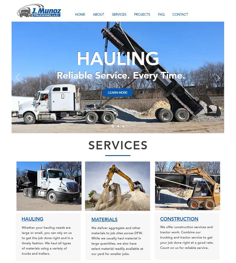 Website design for J Munoz Trucking