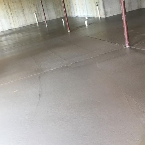 Basement on a new house with a slick trial finish 