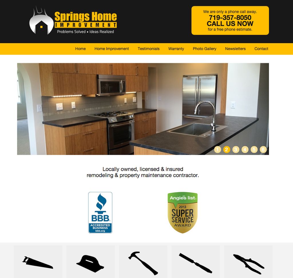 Client website - Springs Home Improvement - Local 