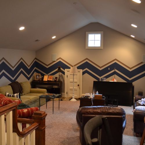 bonus room - repainted walls and ceilings. Added c