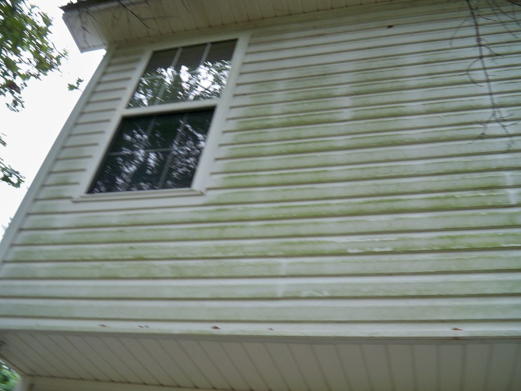 Before pressure washing.