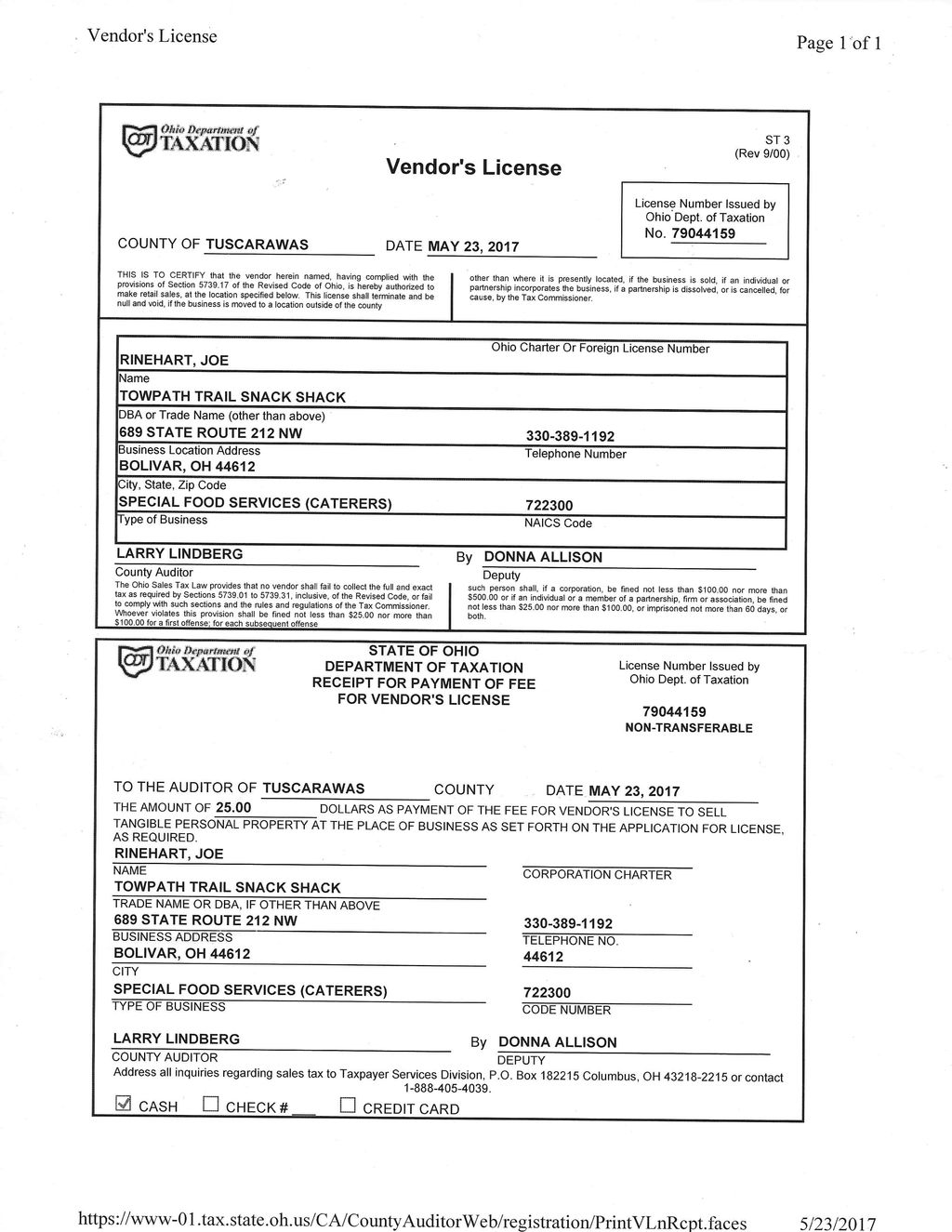 Vendor License