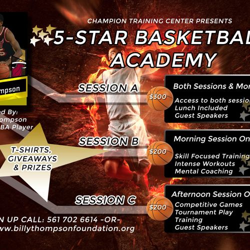 Flyer Create For 5 Star Basketball Camp