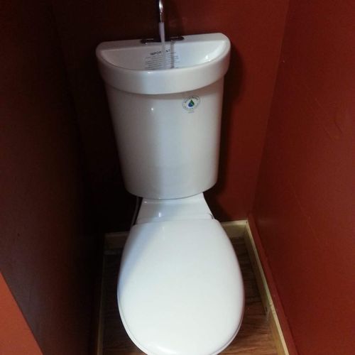 Customer requested a toilet with a sink..