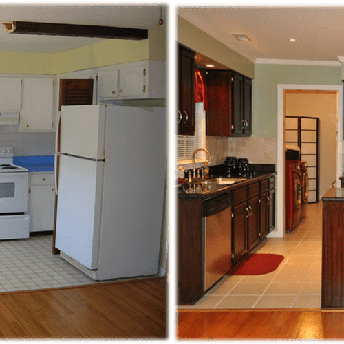 Kitchen remodel, from sub-floor to ceiling.