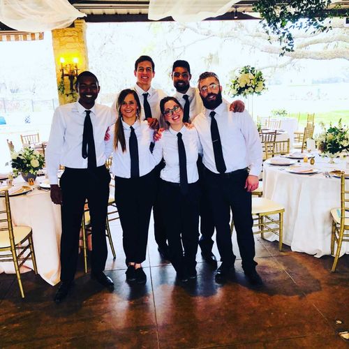 The Staff working a wedding at Houston Oaks 