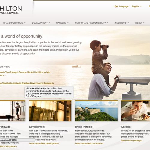 Pangea Project integration of Hilton main brand we