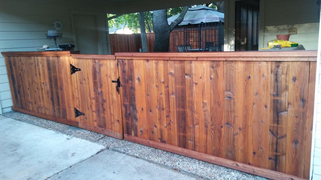 Natural Cedar stained fence. For protection and lo