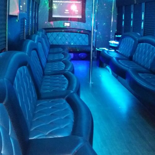 50 passenger party bus with restroom