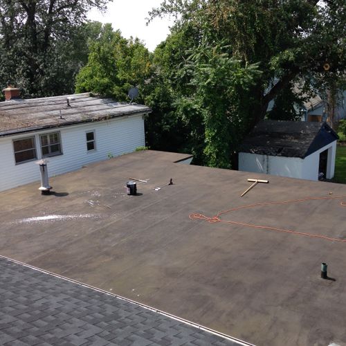 BEFORE Commercial Aluminum Roof Top Paint.