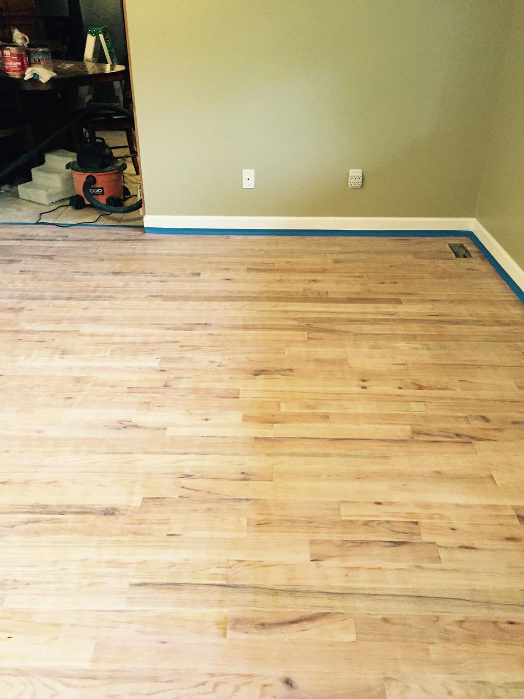 harwood flooring after I sanded it