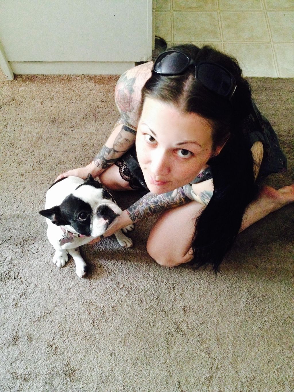 Jules with Baguette, a French Bulldog regular!