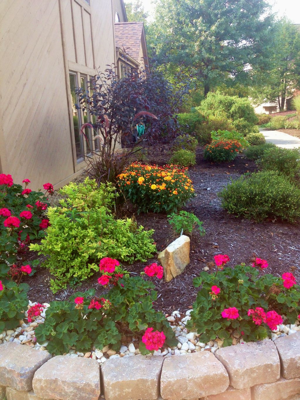 Planting and trimming flowers 
(Spring or Fall)
