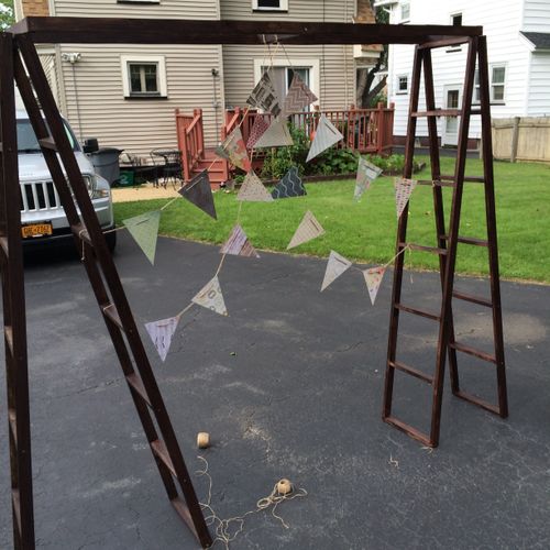 Rustic wedding backdrop made from the ground up an