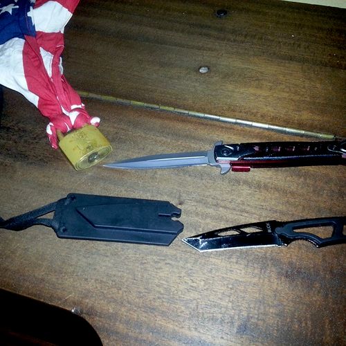 Weapons found during pat/search at Twist Bar & Lou