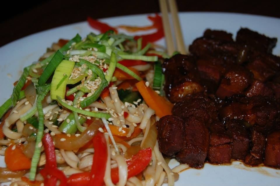 Chinese-style pork belly cooked 3 ways served with
