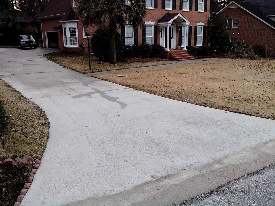 Finished Driveway and brick home