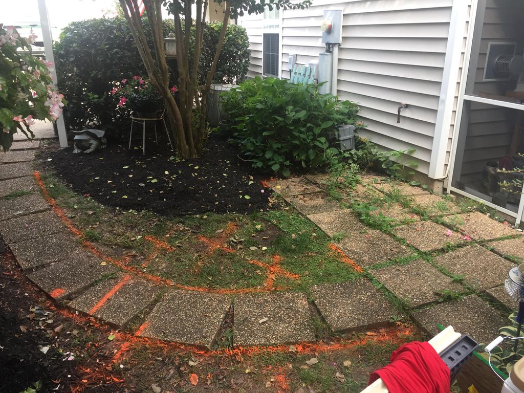 Old patio and walkway.
